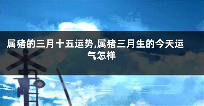 属猪的三月十五运势,属猪三月生的今天运气怎样