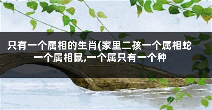 只有一个属相的生肖(家里二孩一个属相蛇一个属相鼠,一个属只有一个种
