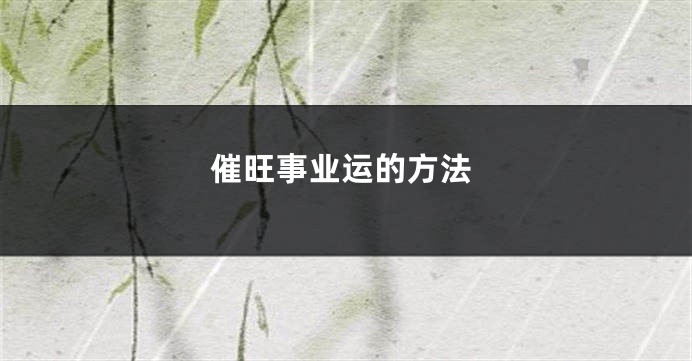 催旺事业运的方法