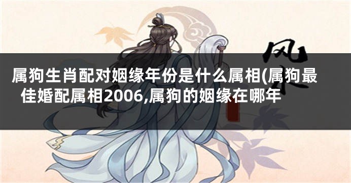 属狗生肖配对姻缘年份是什么属相(属狗最佳婚配属相2006,属狗的姻缘在哪年