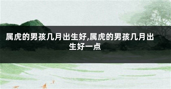 属虎的男孩几月出生好,属虎的男孩几月出生好一点