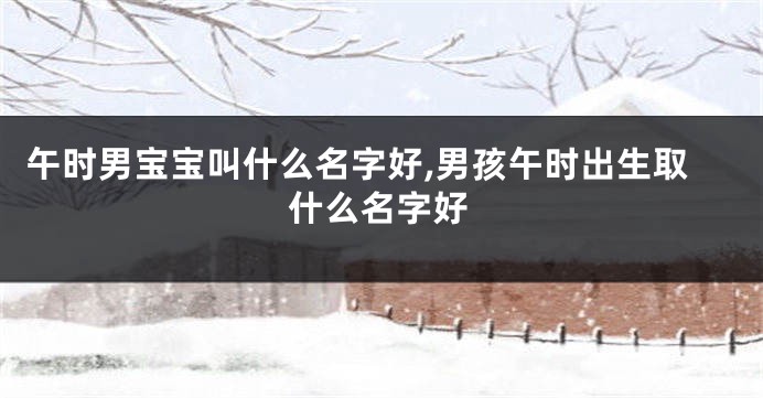 午时男宝宝叫什么名字好,男孩午时出生取什么名字好