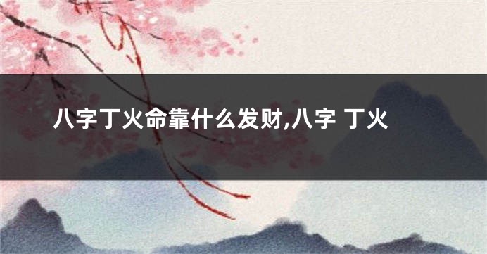 八字丁火命靠什么发财,八字 丁火