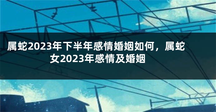 属蛇2023年下半年感情婚姻如何，属蛇女2023年感情及婚姻