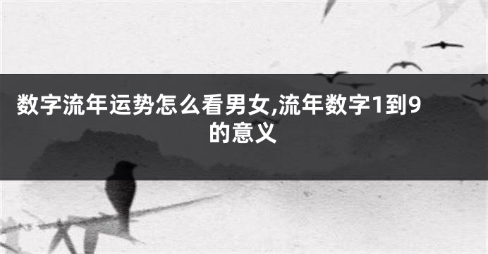 数字流年运势怎么看男女,流年数字1到9的意义