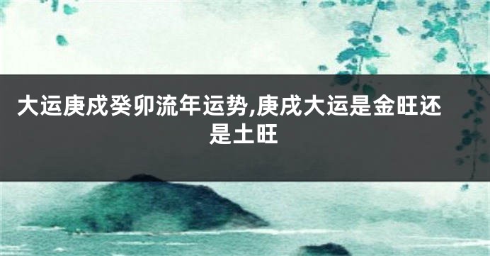 大运庚戍癸卯流年运势,庚戌大运是金旺还是土旺
