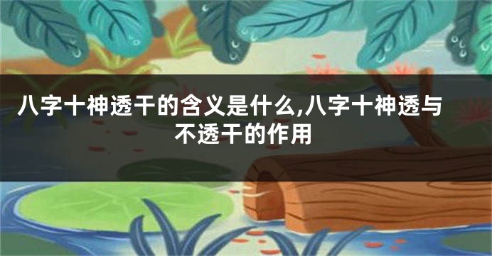 八字十神透干的含义是什么,八字十神透与不透干的作用