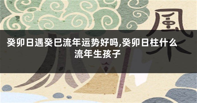 癸卯日遇癸巳流年运势好吗,癸卯日柱什么流年生孩子