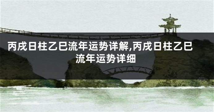 丙戌日柱乙巳流年运势详解,丙戌日柱乙巳流年运势详细