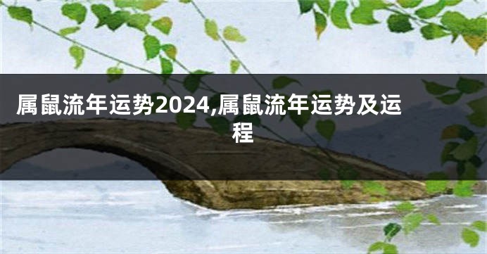 属鼠流年运势2024,属鼠流年运势及运程