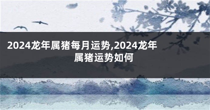 2024龙年属猪每月运势,2024龙年属猪运势如何
