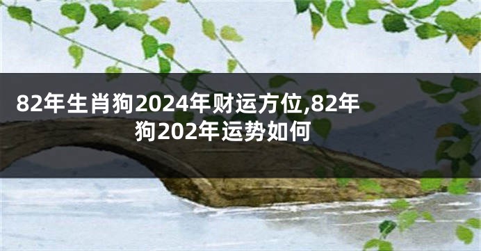 82年生肖狗2024年财运方位,82年狗202年运势如何