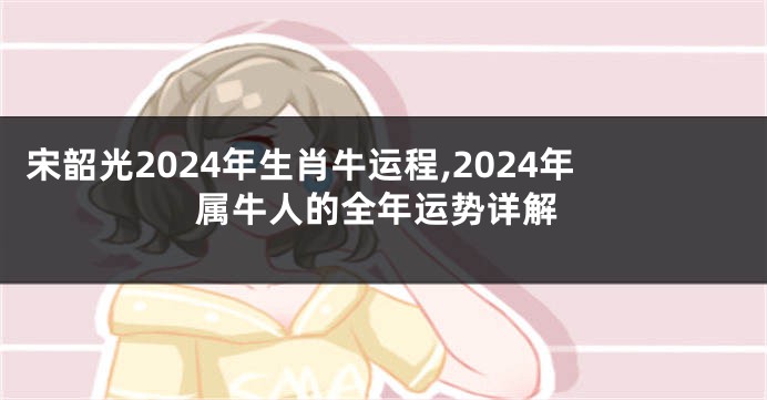 宋韶光2024年生肖牛运程,2024年属牛人的全年运势详解