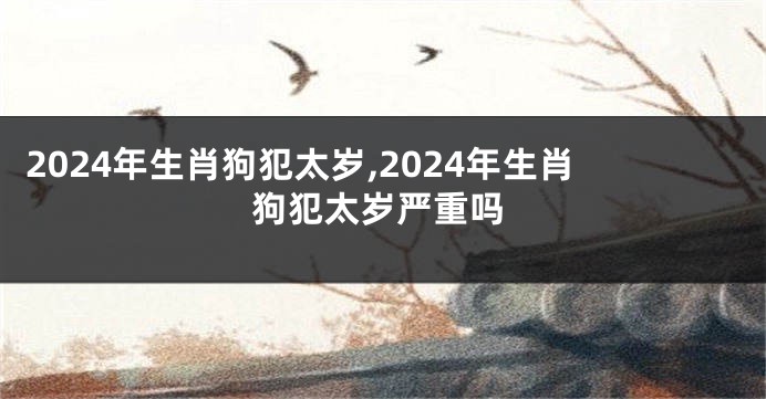 2024年生肖狗犯太岁,2024年生肖狗犯太岁严重吗