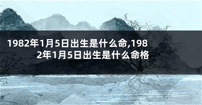 1982年1月5日出生是什么命,1982年1月5日出生是什么命格