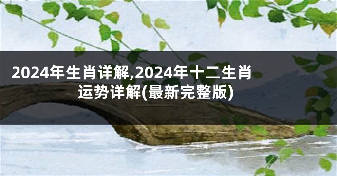 2024年生肖详解,2024年十二生肖运势详解(最新完整版)