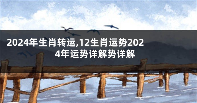 2024年生肖转运,12生肖运势2024年运势详解势详解