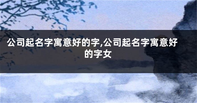 公司起名字寓意好的字,公司起名字寓意好的字女