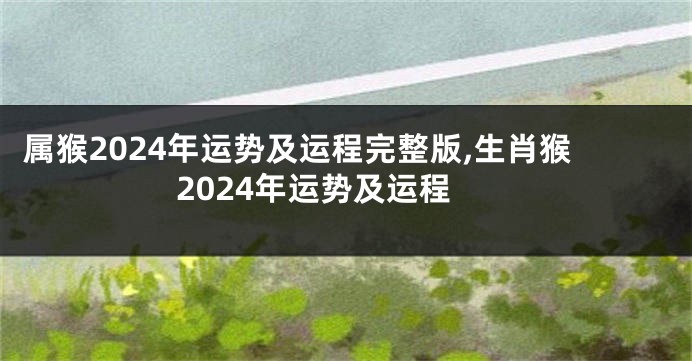 属猴2024年运势及运程完整版,生肖猴2024年运势及运程