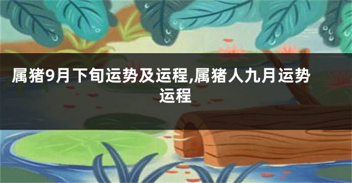 属猪9月下旬运势及运程,属猪人九月运势运程