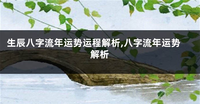 生辰八字流年运势运程解析,八字流年运势解析