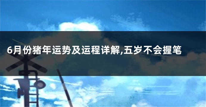 6月份猪年运势及运程详解,五岁不会握笔