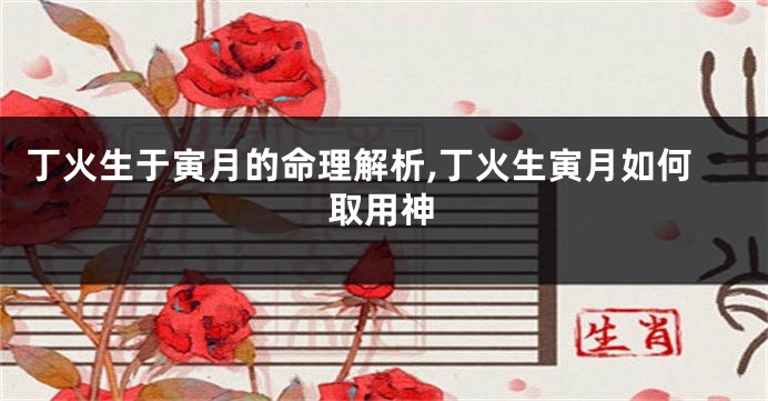 丁火生于寅月的命理解析,丁火生寅月如何取用神