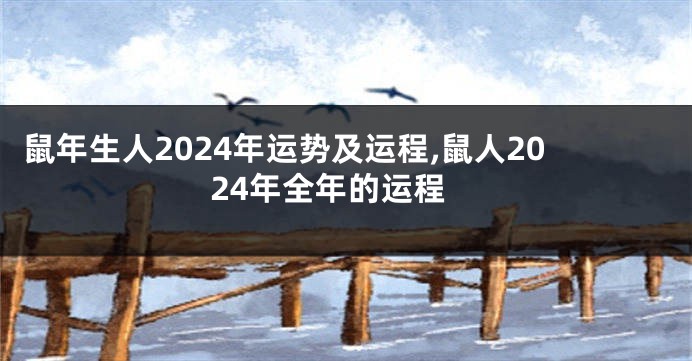 鼠年生人2024年运势及运程,鼠人2024年全年的运程