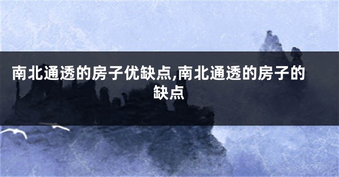 南北通透的房子优缺点,南北通透的房子的缺点