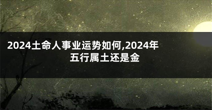2024土命人事业运势如何,2024年五行属土还是金
