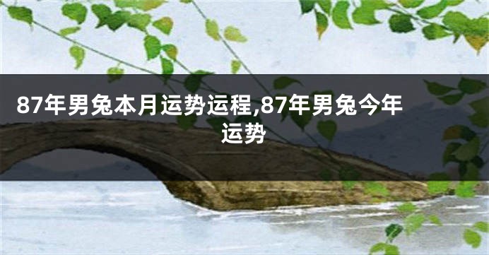 87年男兔本月运势运程,87年男兔今年运势