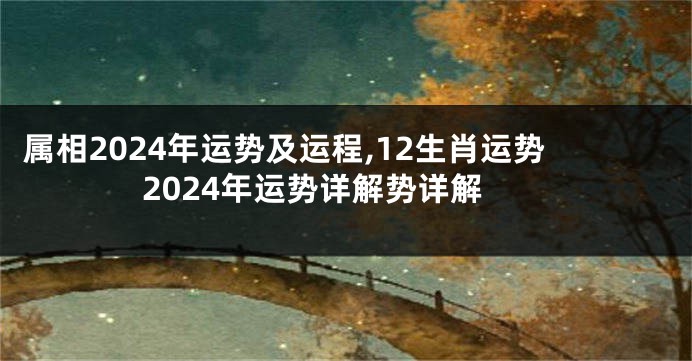 属相2024年运势及运程,12生肖运势2024年运势详解势详解