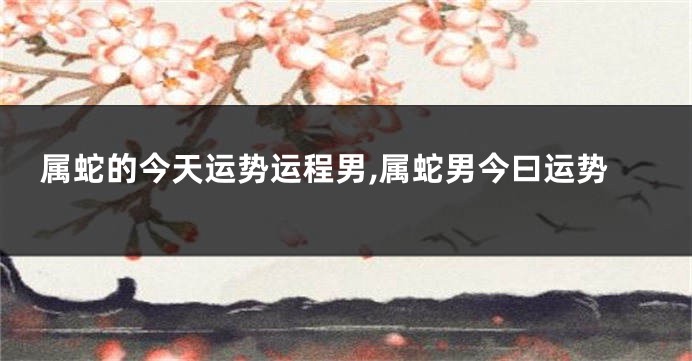 属蛇的今天运势运程男,属蛇男今曰运势