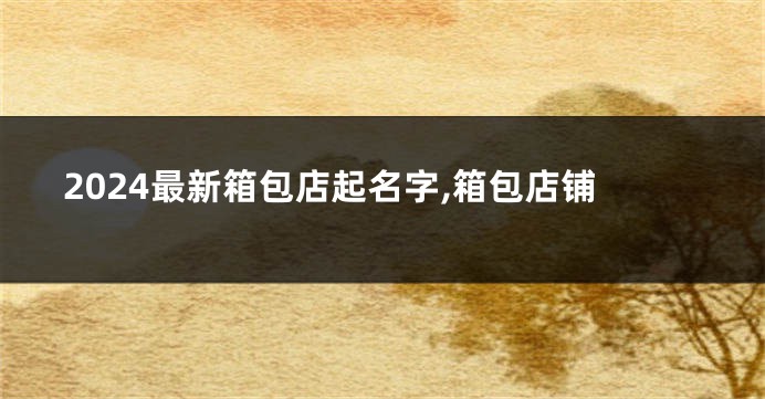 2024最新箱包店起名字,箱包店铺