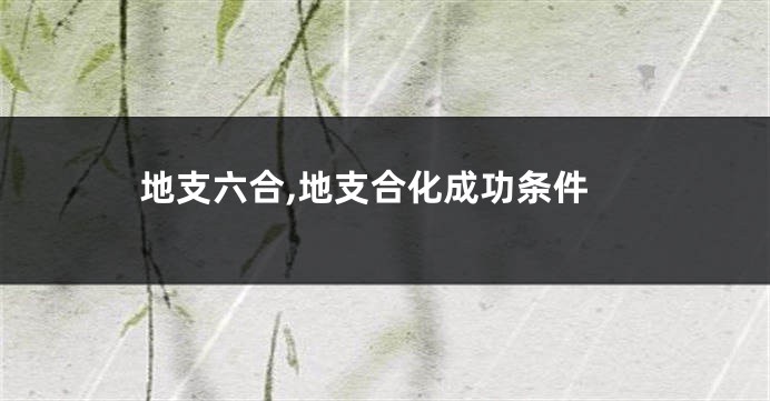 地支六合,地支合化成功条件