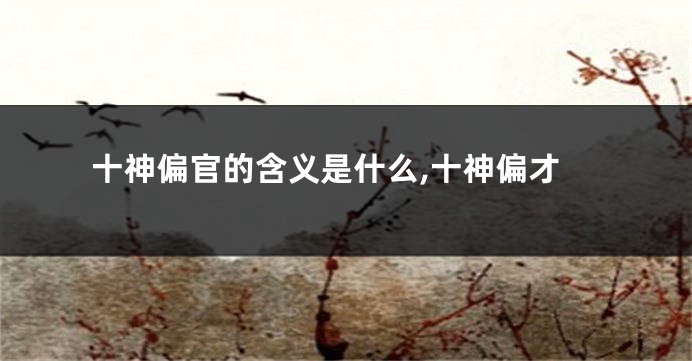 十神偏官的含义是什么,十神偏才