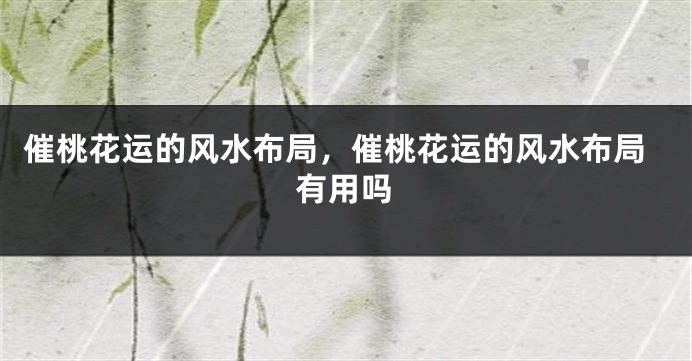催桃花运的风水布局，催桃花运的风水布局有用吗