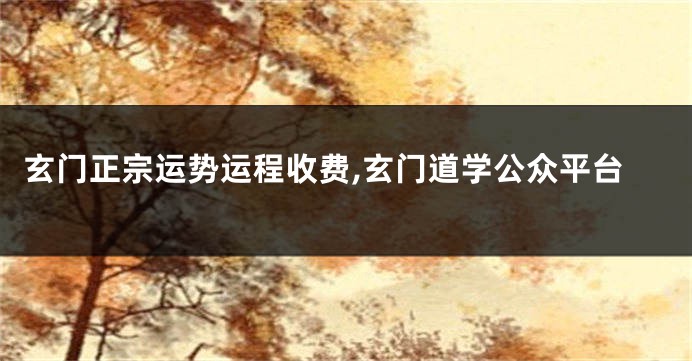 玄门正宗运势运程收费,玄门道学公众平台
