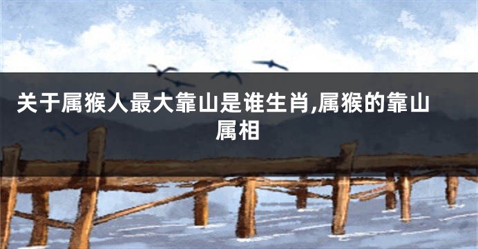 关于属猴人最大靠山是谁生肖,属猴的靠山属相