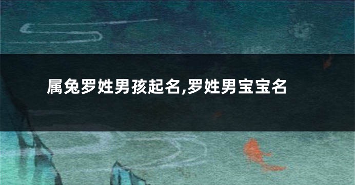 属兔罗姓男孩起名,罗姓男宝宝名
