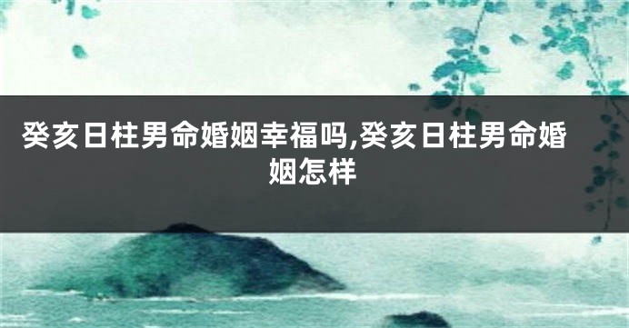 癸亥日柱男命婚姻幸福吗,癸亥日柱男命婚姻怎样