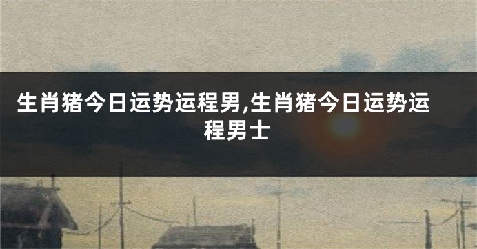 生肖猪今日运势运程男,生肖猪今日运势运程男士