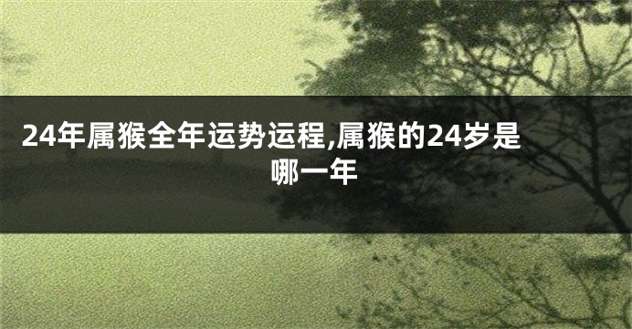 24年属猴全年运势运程,属猴的24岁是哪一年