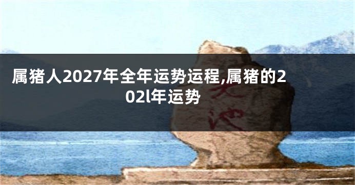 属猪人2027年全年运势运程,属猪的202l年运势
