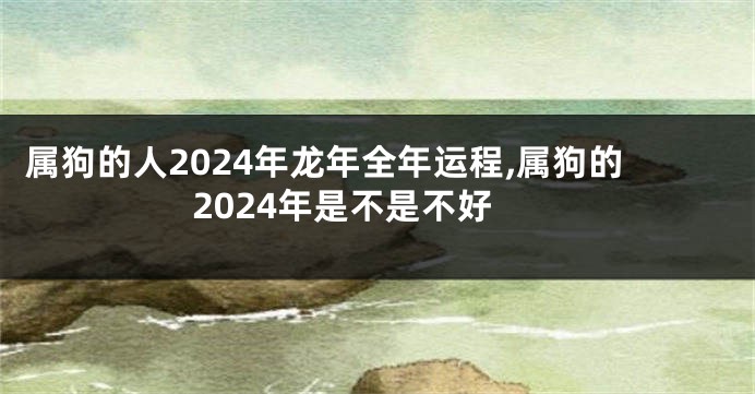 属狗的人2024年龙年全年运程,属狗的2024年是不是不好
