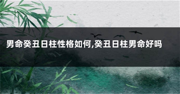 男命癸丑日柱性格如何,癸丑日柱男命好吗