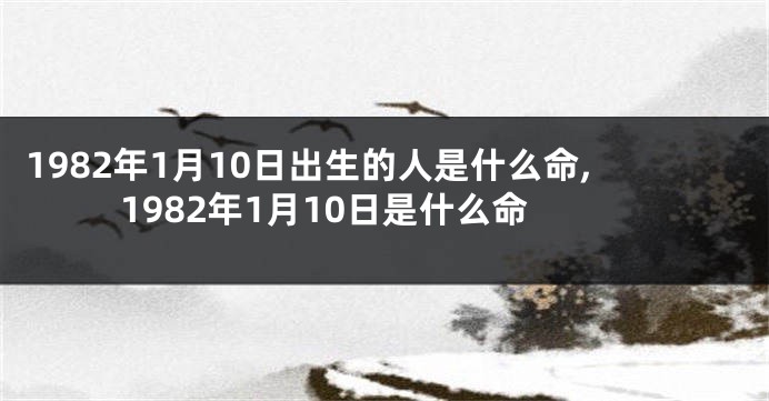 1982年1月10日出生的人是什么命,1982年1月10日是什么命