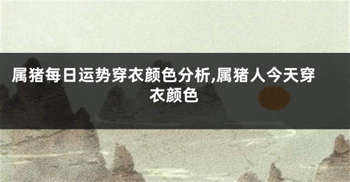 属猪每日运势穿衣颜色分析,属猪人今天穿衣颜色