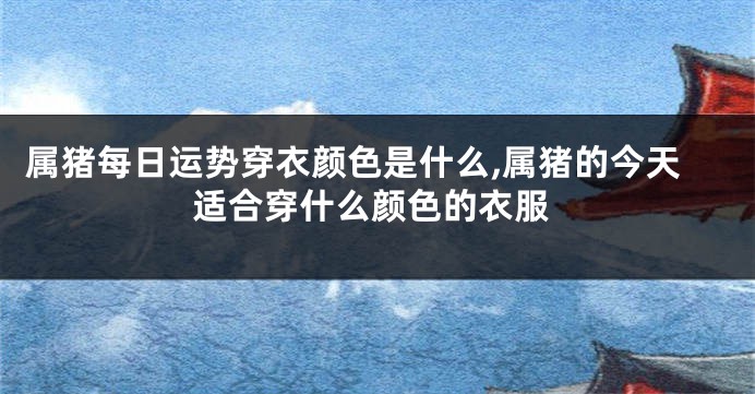 属猪每日运势穿衣颜色是什么,属猪的今天适合穿什么颜色的衣服