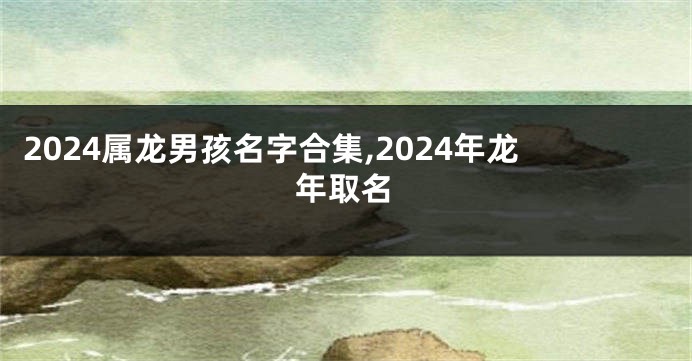 2024属龙男孩名字合集,2024年龙年取名